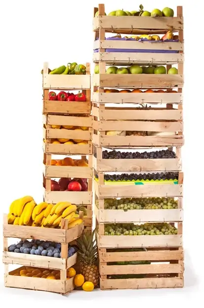 photo of stacked cartons of fruit