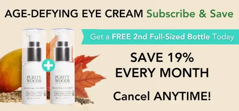 image showing two bottled of eye cream with subscription details