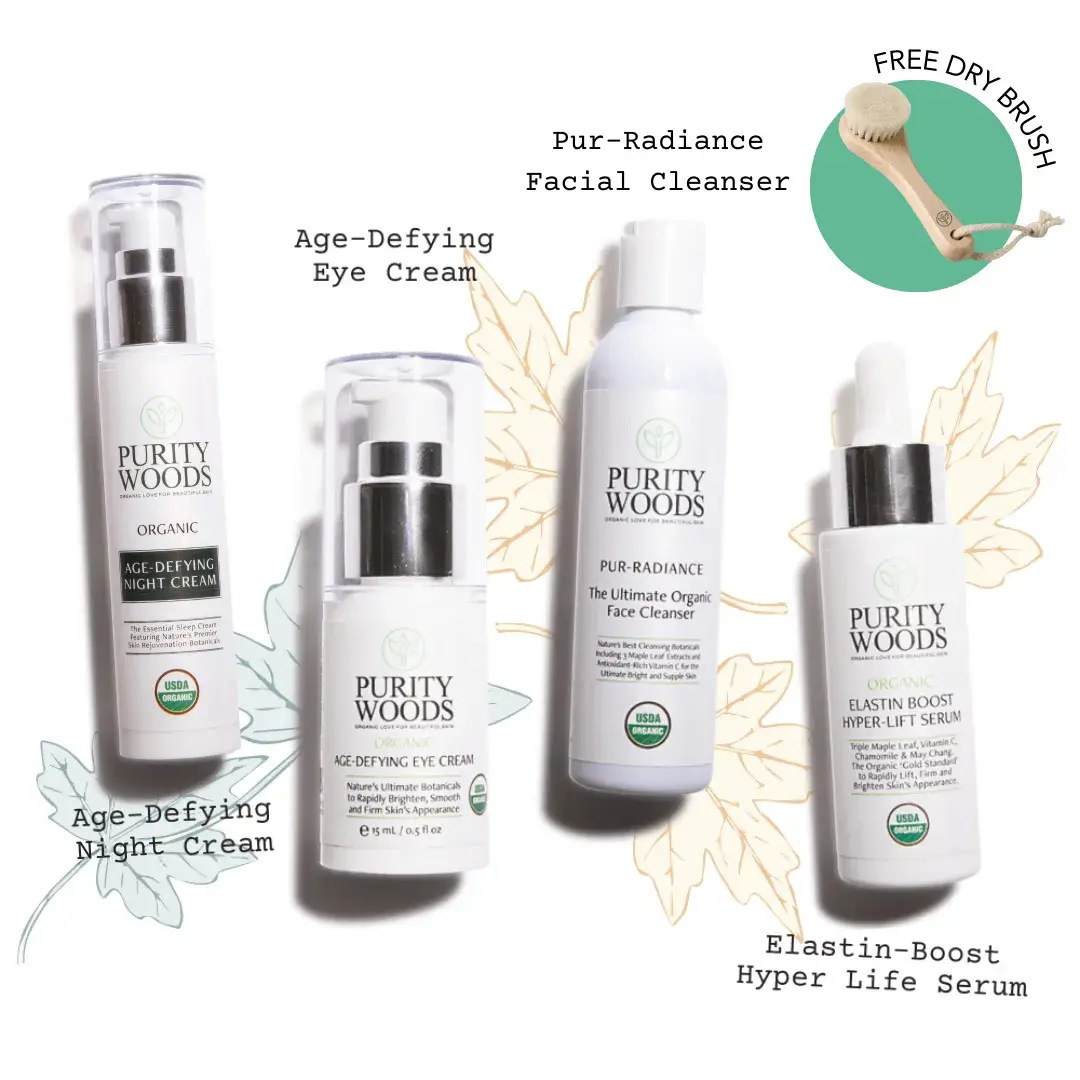 Image showing bottles of Night Cream, Eye Cream, Facial Cleanser and Serum